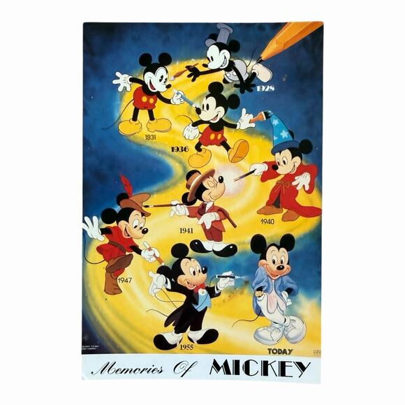 2 Vintage Disney Postcards Memories of Mickey Rev Minnie Mouse LMPC Impressions - Picture 5 of 10